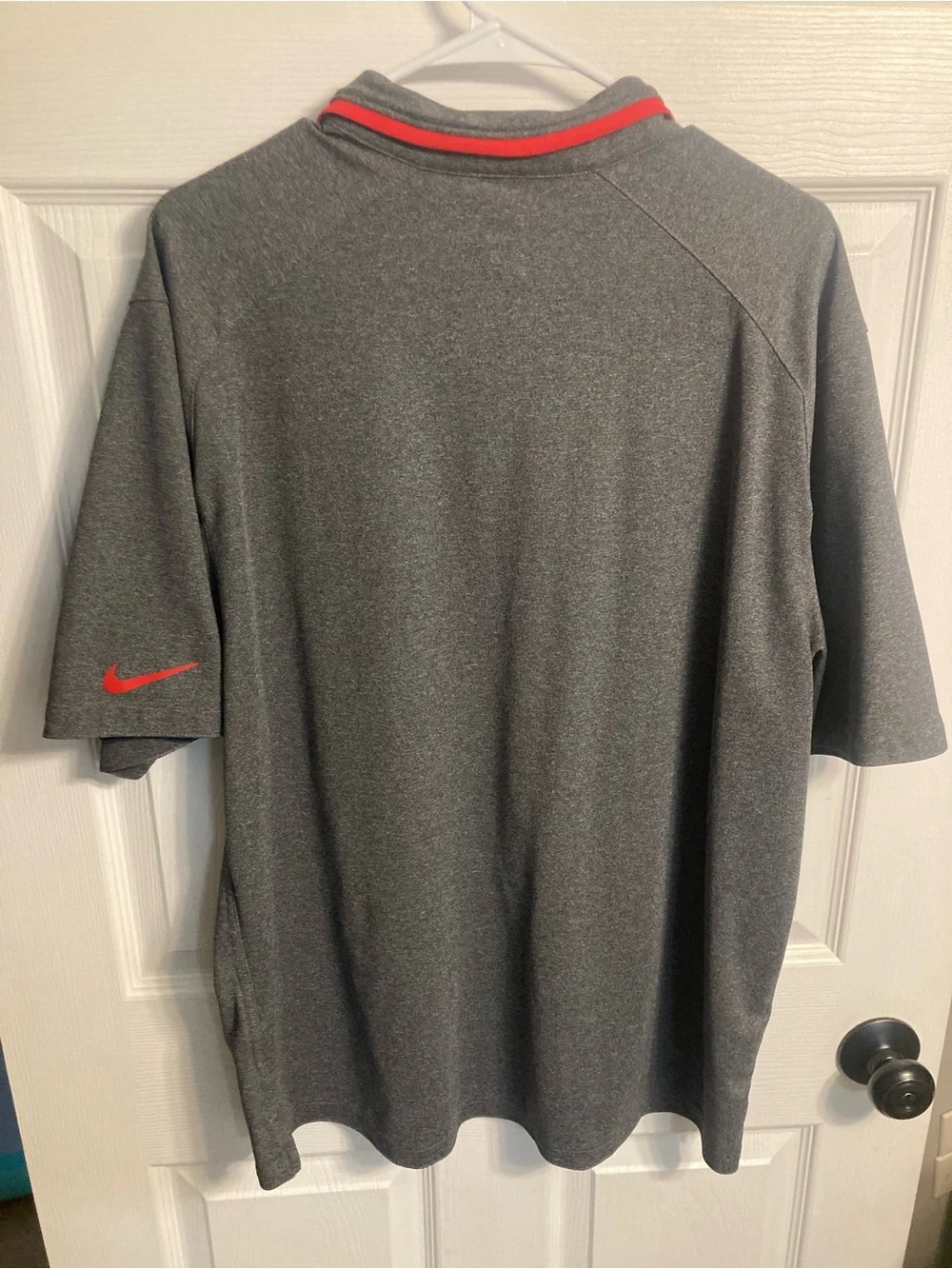 Nike Ohio State Gray Polo with Red Trim and O Patch